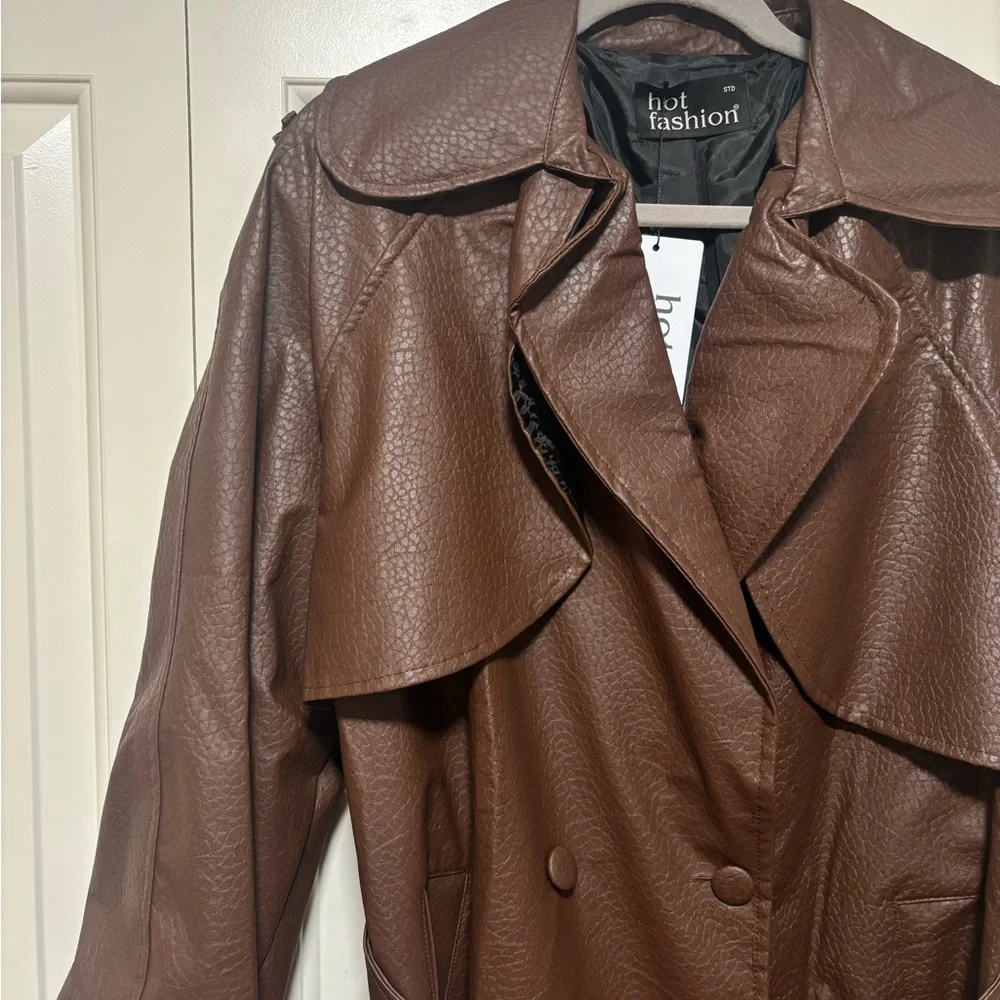 Chocolate Brown Trench Coat - Picture 3 of 16